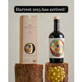 Nobleza del Sur organic extra virgin olive oil gift set from the 2025 harvest, featuring a premium bottle and boxed packaging displayed on rustic wood